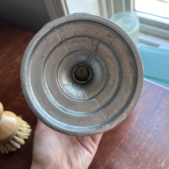 Cottagecore Vintage/Antique Pewter Pedestal Dish/Tray - Picture 3 of 8